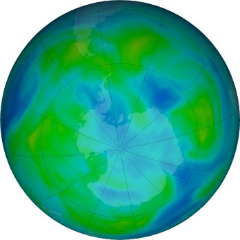 Antarctic ozone map for 2025-05-06